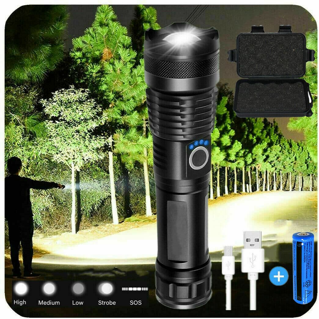 Lampe Torche Tactique Rechargeable — 5 Modes IPX7 6