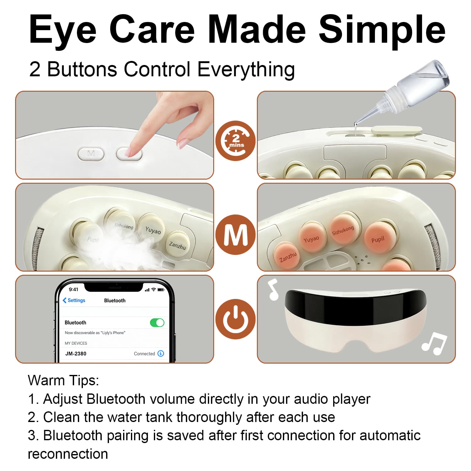 Masque Massant Yeux Chauffant Bluetooth — Relaxation Totale 5