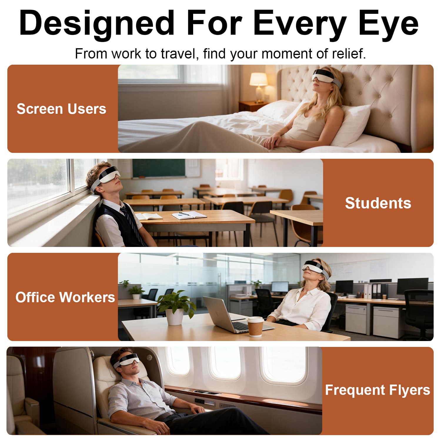 Masque Massant Yeux Chauffant Bluetooth — Relaxation Totale 2