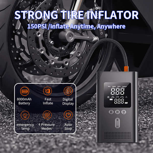 Booster Batterie + Compresseur 150 PSI — Dépannage 2-en-1 3