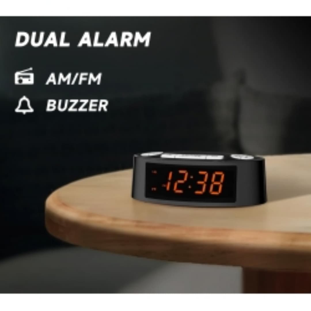 Radio Réveil FM — Double Alarme et Snooze Digital 6